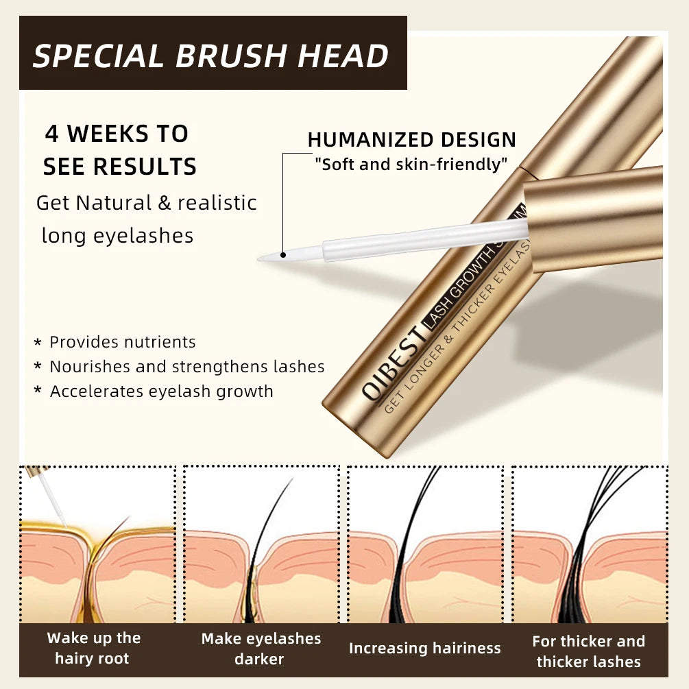QIBEST Eyelash Growth Serum | Vitamin E Lash Enhancer Lash Growth Serum QXL