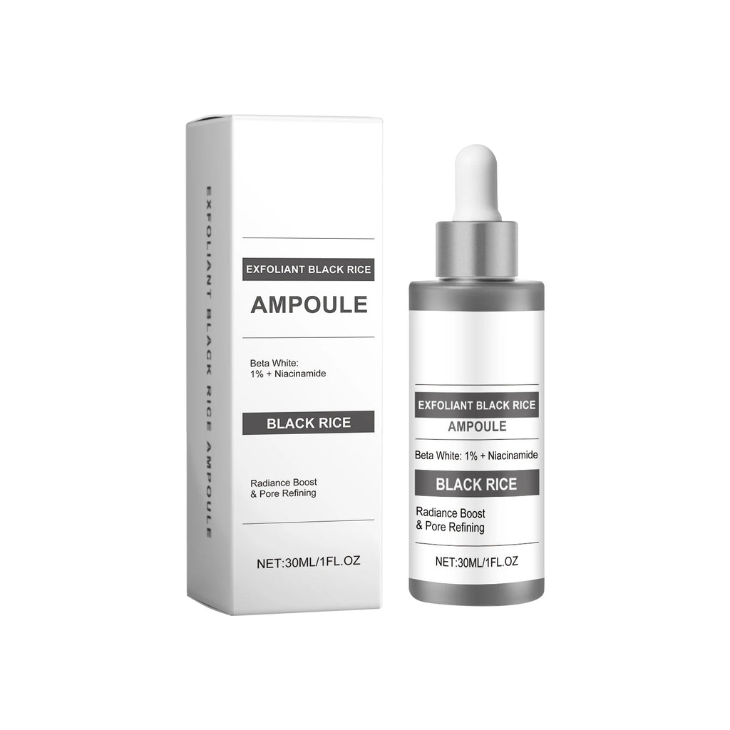 Rice Exfoliant Ampoule Serum | Pore Minimizing & Brightening Facial Exfoliant Serum QXL 30ml boxed