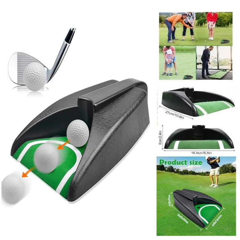 Portable Golf Automatic Putting Cup with Auto Ball Return Golf Putting Trainer QXL