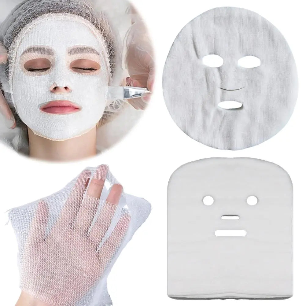 50-Pack Disposable Facial Gauze Mask Sheets | DIY Skincare Facial Mask Sheets QXL