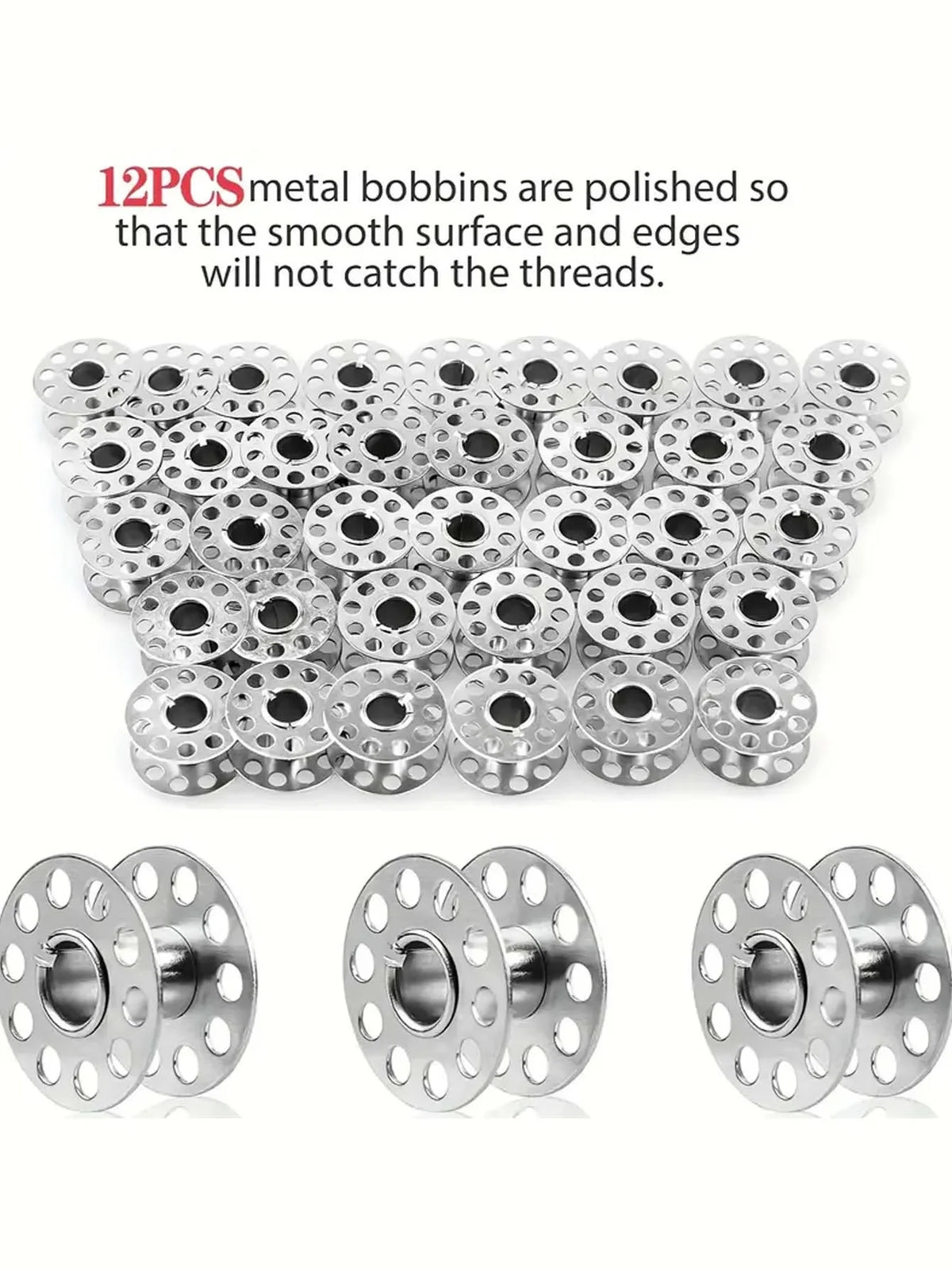 Stainless Steel Bobbins for Brother Sewing Machines – 5/12/24 Pack Sewing Machine Bobbins QXL