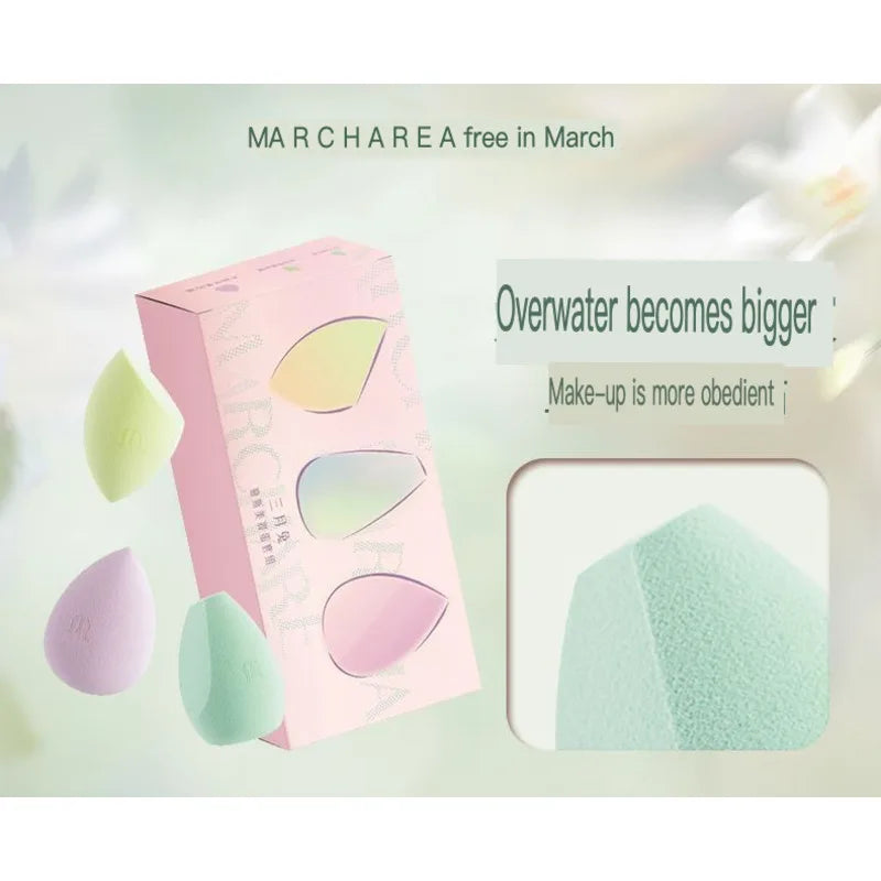 March Rabbit Mousse Makeup Sponge 3-Pack | Dry & Wet Beauty Egg Makeup Sponge QXL