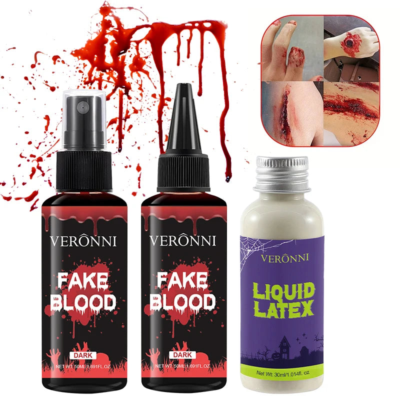 Halloween SFX Kit | Skin Wax, Fake Blood & Liquid Latex 3-Pc SFX Makeup Kit QXL