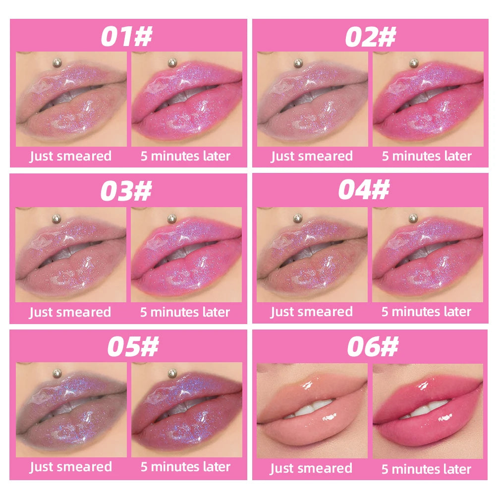 QiBest Color-Changing Lip Oil Gloss | Pearlescent Moisturizing Lip Oil Gloss QXL