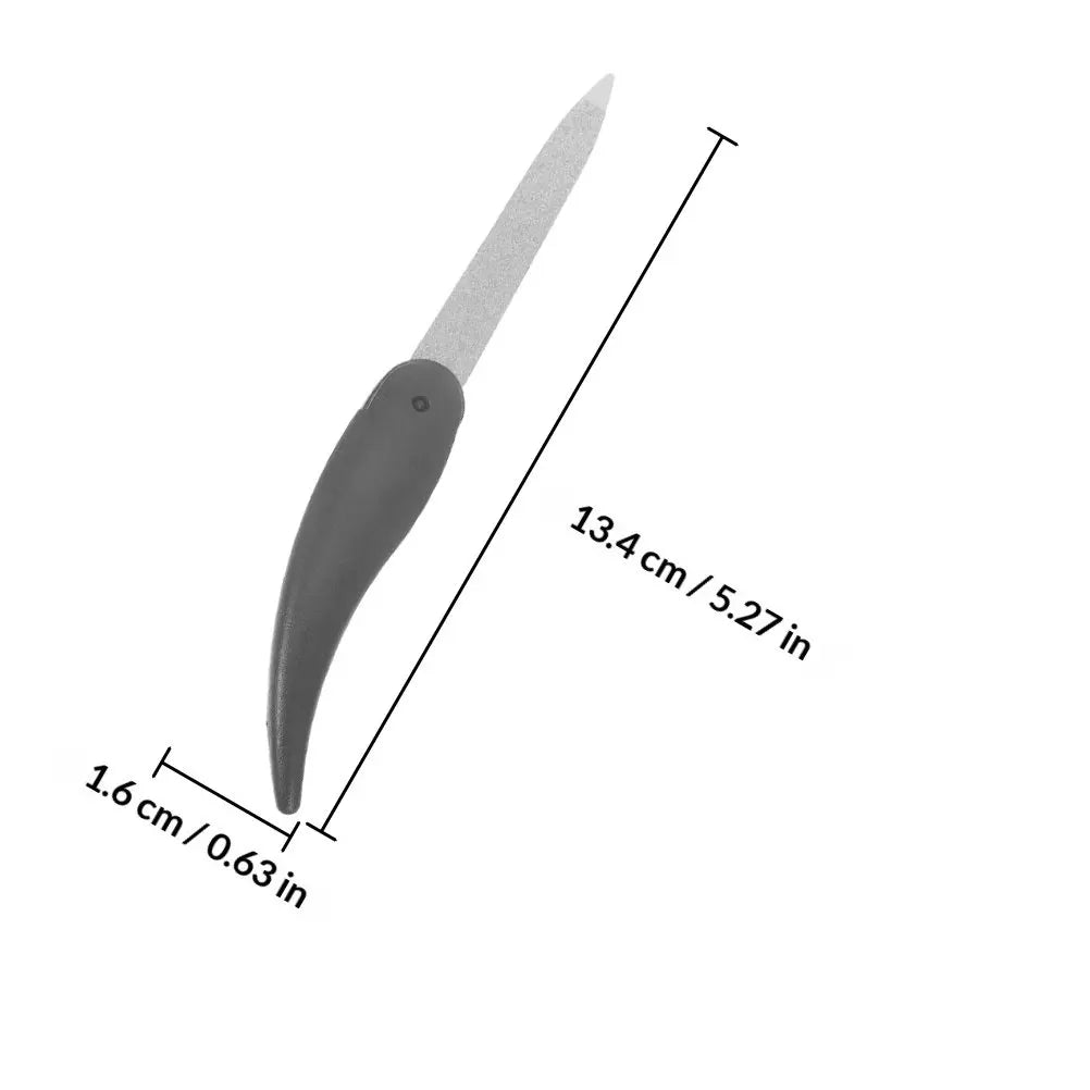 8-Pack Folding Stainless Steel Nail Files | Double-Sided Buffer Nail File Set QXL Black