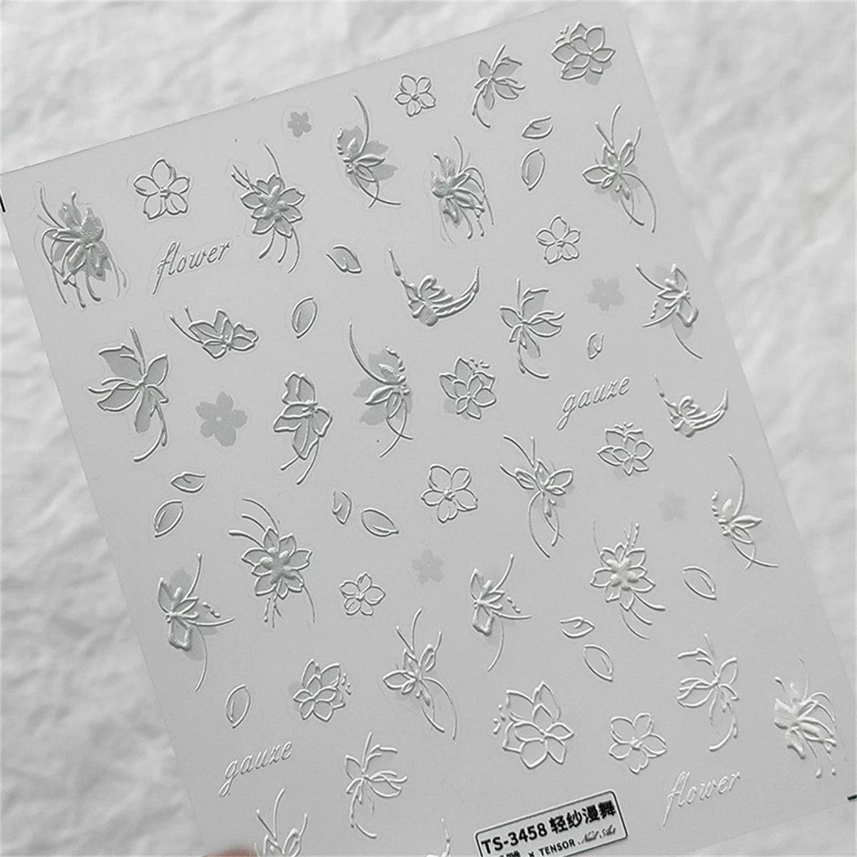 5D Lotus Flower Nail Stickers | Pink Ink Wash Floral Decals Nail Art Stickers QXL 1pcs TS-3458