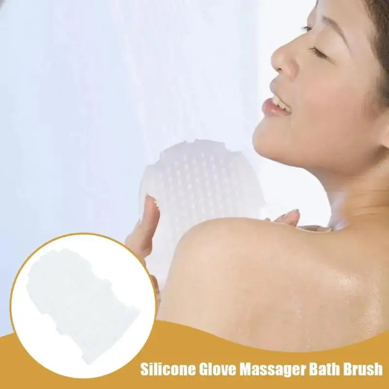 Dual-Sided Silicone Bath Exfoliating Scrub & Massage Glove Bath Scrub Glove QXL
