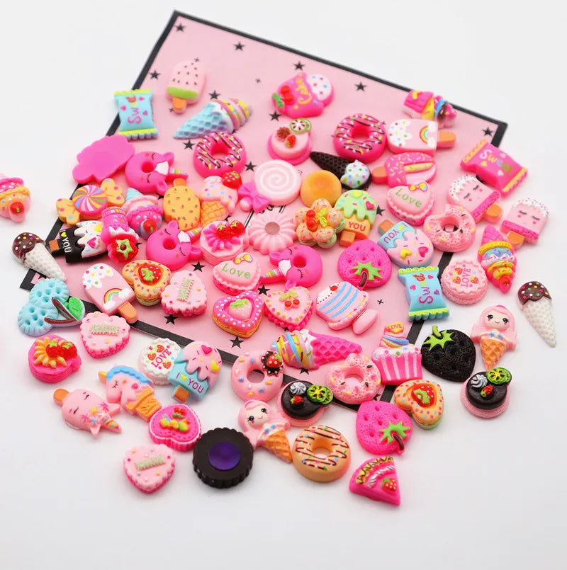 3D Kawaii Resin Nail Charms – Dessert, Flower & Animal Mix Box Nail Art Charms QXL
