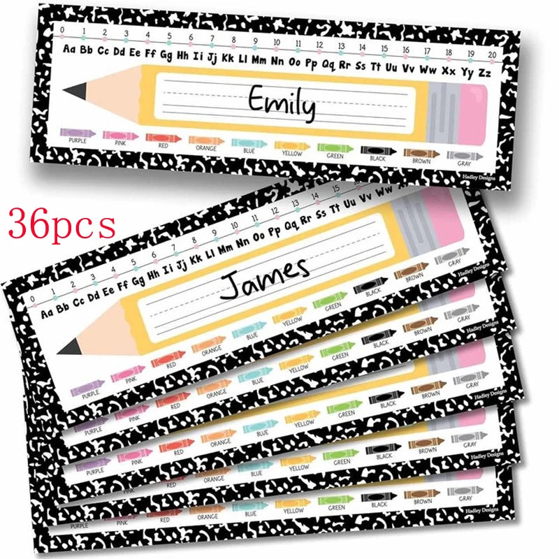 36-Pack Classroom Desk Name Tags for Students | 3×9 Inch Classroom Name Tags QXL 36pcs