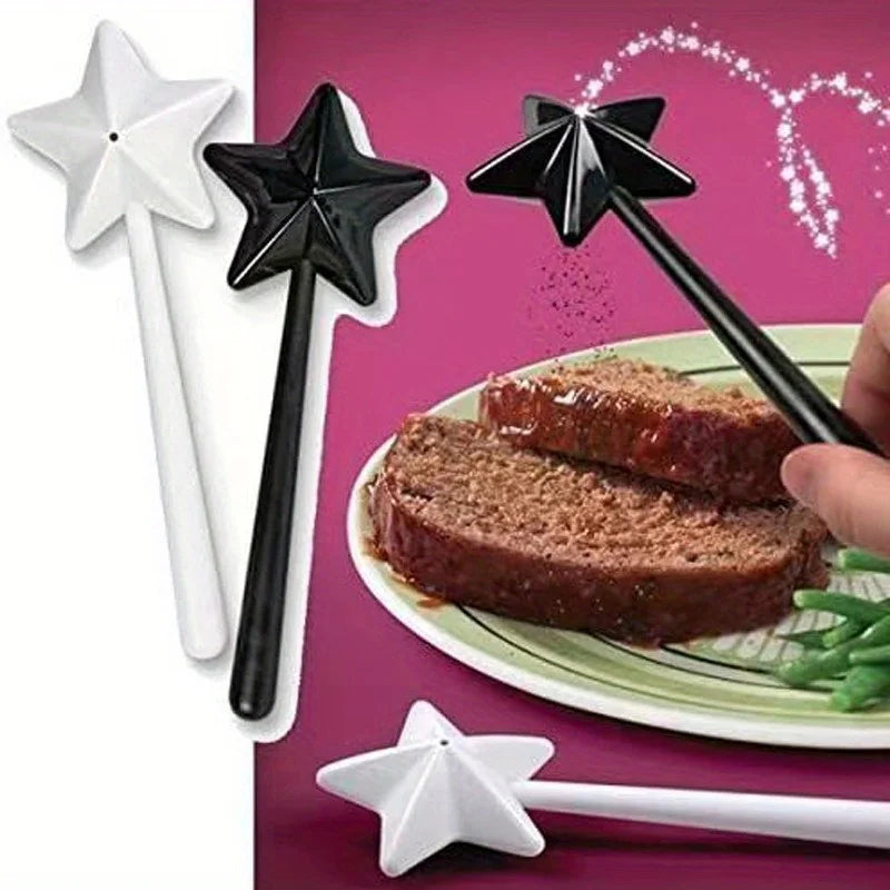 Magic Wand Star Salt & Pepper Shakers – 2-Pack Plastic Set Salt & Pepper Shakers QXL