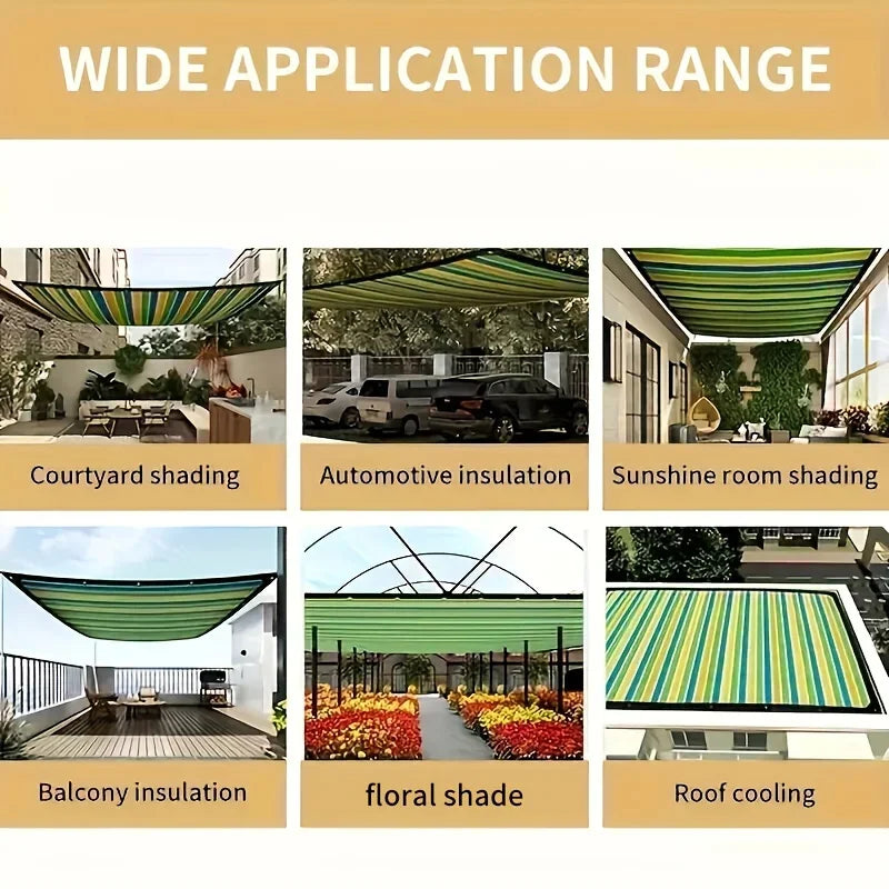 Rainbow Striped Shade Sail Net | Garden, Balcony & Greenhouse Garden Shade Sail QXL