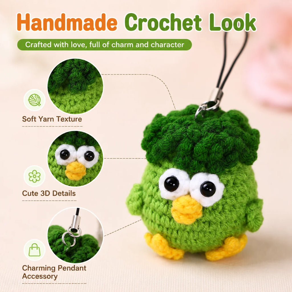Crochet Chick Keychain | Kawaii Knitted Bag Charm Pendant Novelty Bag Charm QXL