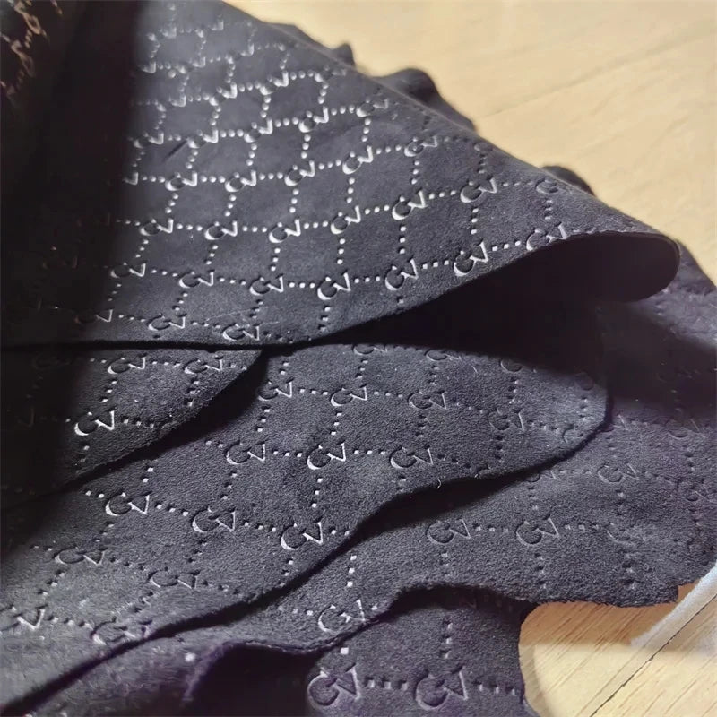 Black Embossed Sheepskin Leather 0.8–1mm | DIY Shoes & Crafts Leather Craft Fabric QXL