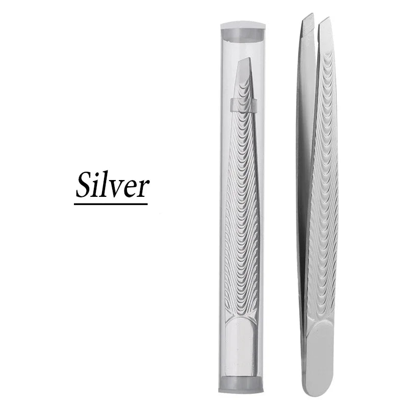 Stainless Steel Eyebrow Tweezer | Precision Hair Removal Tool Eyebrow Tweezer QXL Silver