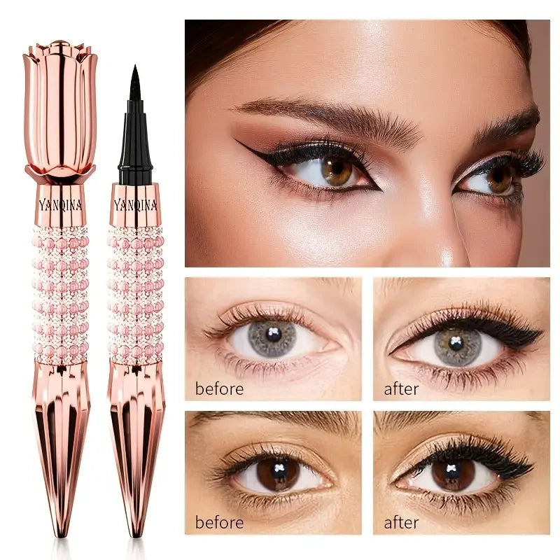 Precision Black Liquid Eyeliner – Waterproof & Quick-Dry Liquid Eyeliner Pen QXL