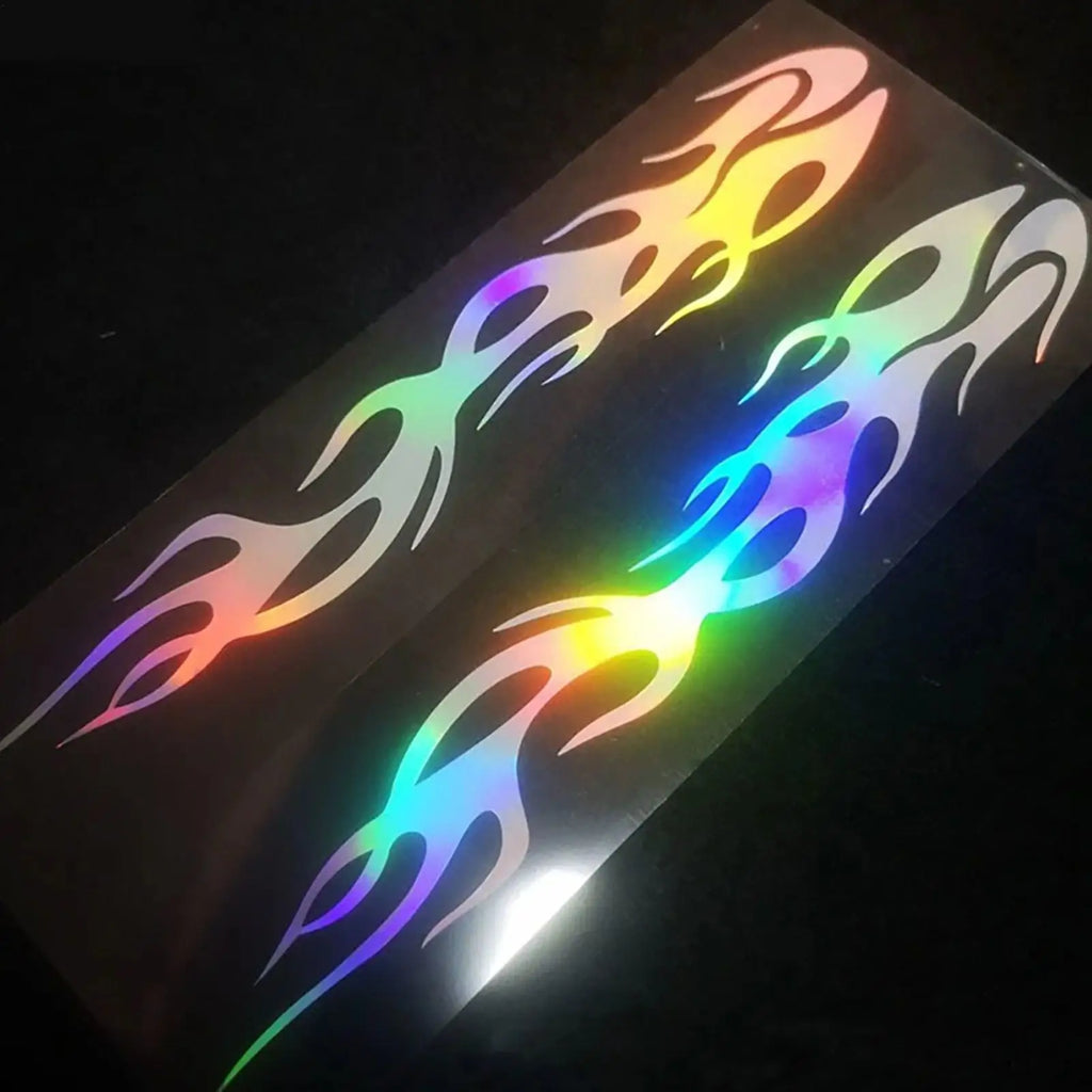 Reflective Flame Stickers Car & Motorcycle Decals – 1 Pair Vehicle Decal Stickers QXL