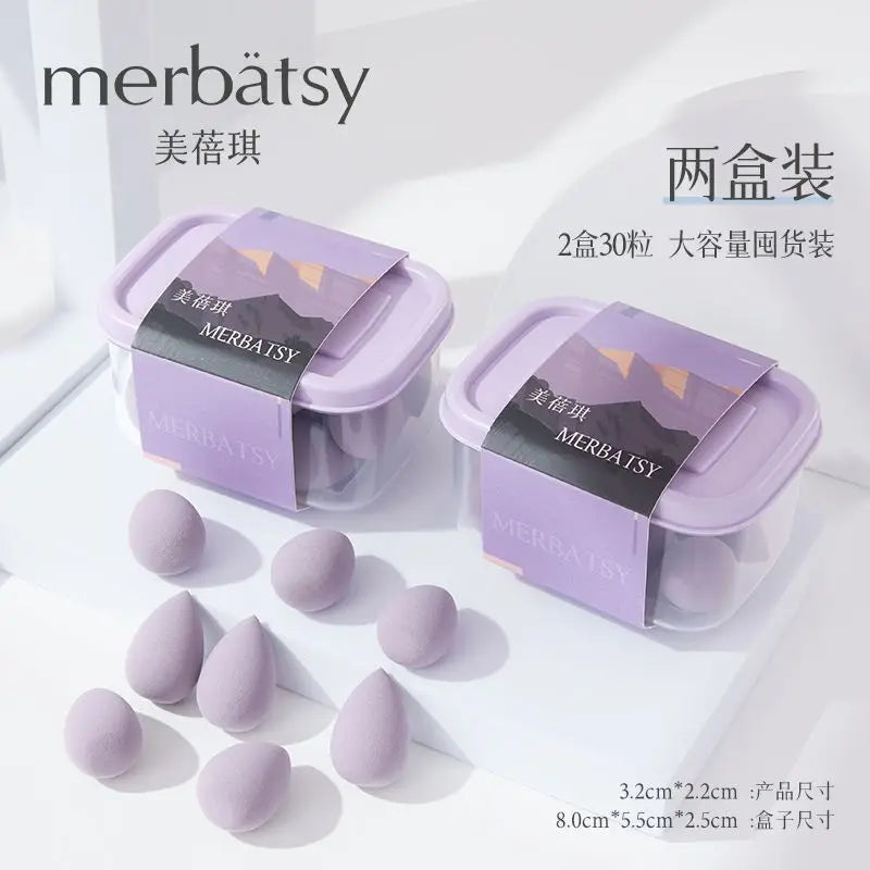 15-Pack Mini Beauty Egg Powder Puffs | Dry & Wet Use Makeup Sponge Puffs QXL Two boxes set