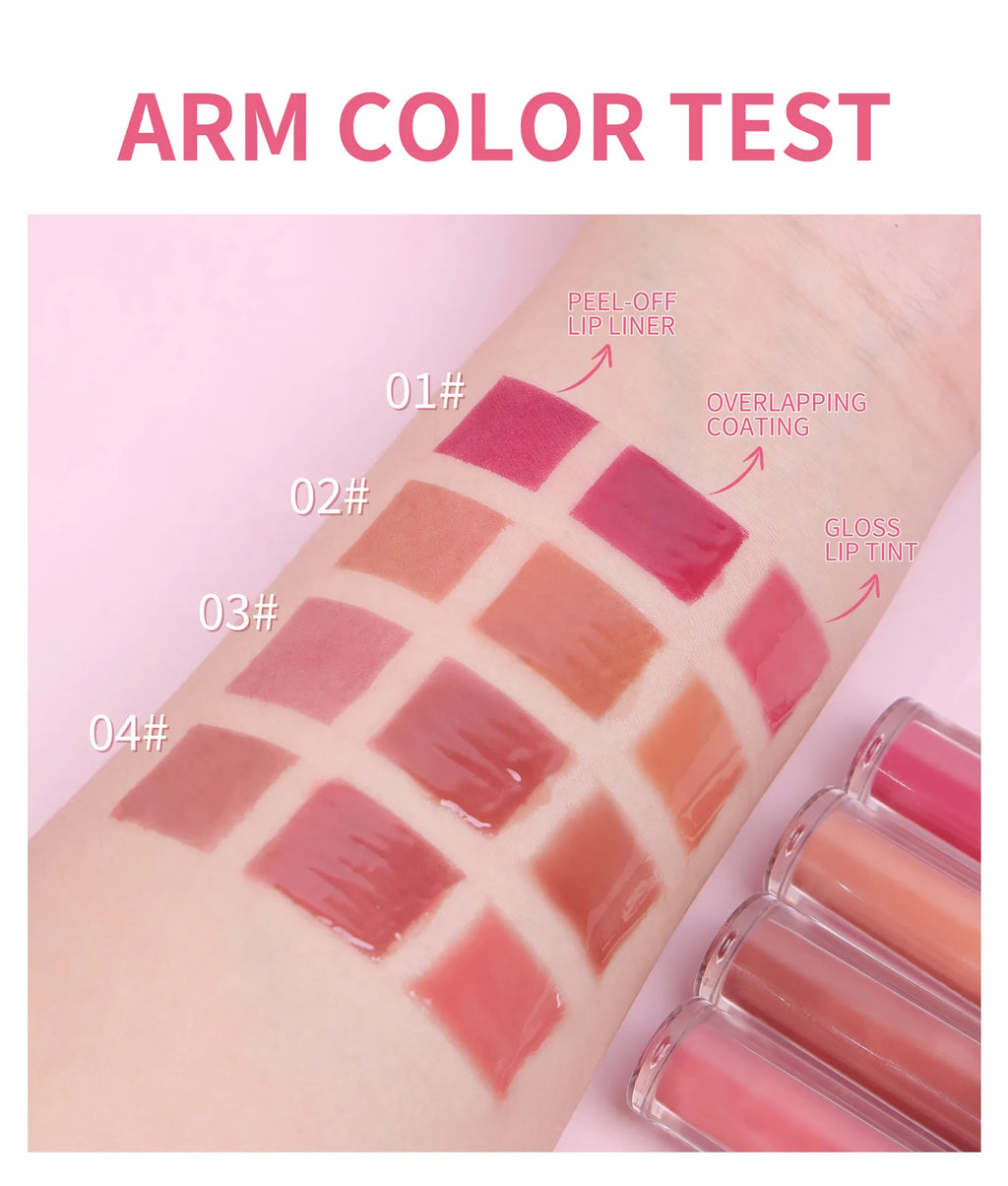 Double-Ended Peel-Off Lip Stain & Shimmer Lip Gloss Pen Lip Gloss Pen QXL