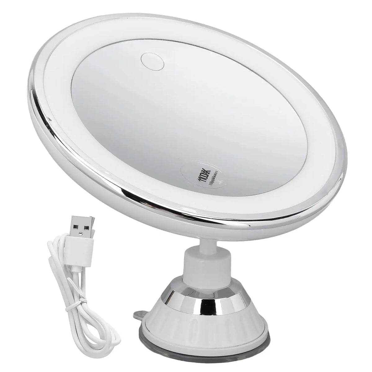 LED Makeup Mirror 10x Magnification | 3 Light Colors Dimmable LED Makeup Mirror QXL WHITE