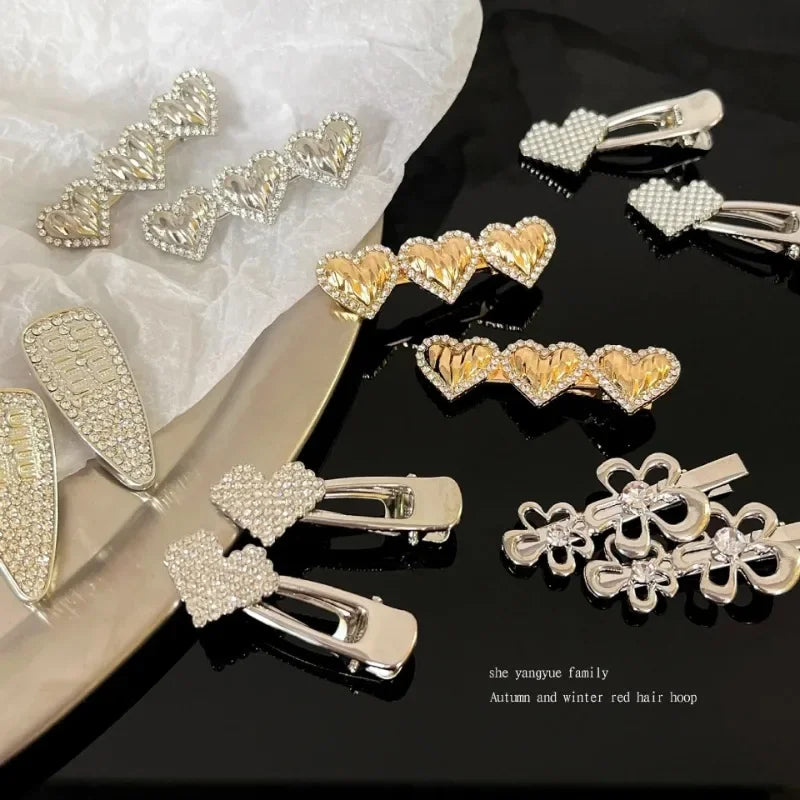 Glitter Rhinestone Hair Clip | Geometric Flower Barrette Rhinestone Hair Clip QXL