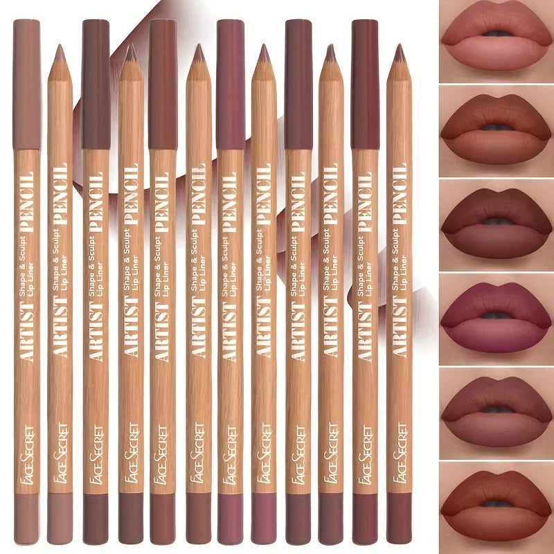 6-Piece Matte Lip Liner Set | Waterproof Velvet Lip Pencil Lip Liner Set QXL