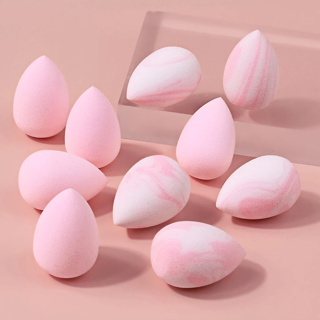 10-Pack Mini Pink Teardrop Makeup Sponges – Concealer Blender Makeup Sponge Set QXL