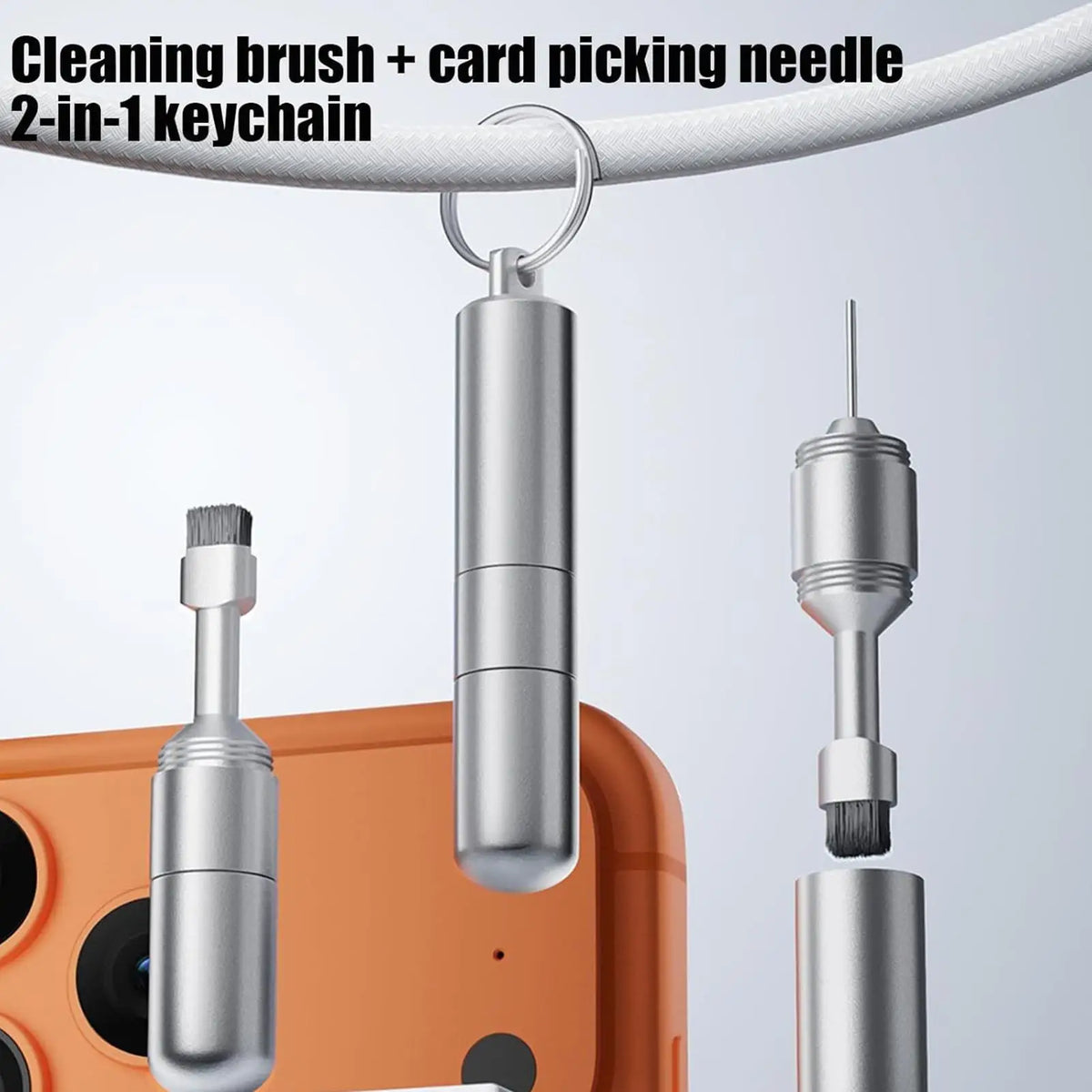2-in-1 SIM Card Ejector Pin & Phone Cleaning Brush Tool Phone Ejector Tool QXL