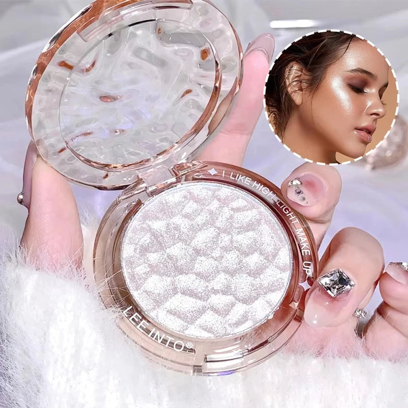 Shimmer Highlighter Powder | Pearl Glow Face Highlight Palette Shimmer Highlighter Palette QXL
