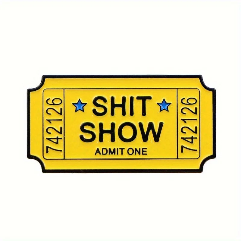 2-Pack "Admit One" Enamel Pins | Novelty Lapel Badge Brooch Set Enamel Lapel Pin QXL