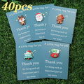 Christmas Mini Hug Cards Resin Santa Snowman Reindeer 10/40pk Holiday Gift Tags QXL Random-40PCS