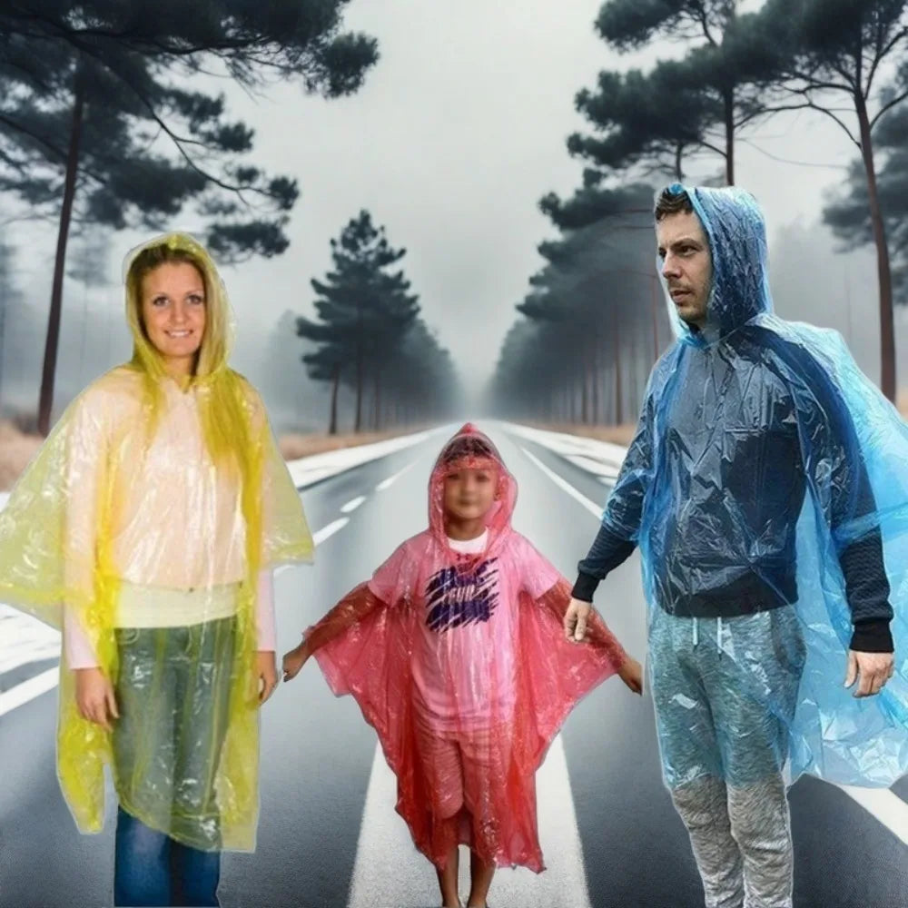 Emergency Raincoat Keychain 5/10 Pack | Disposable Poncho Emergency Rain Poncho QXL