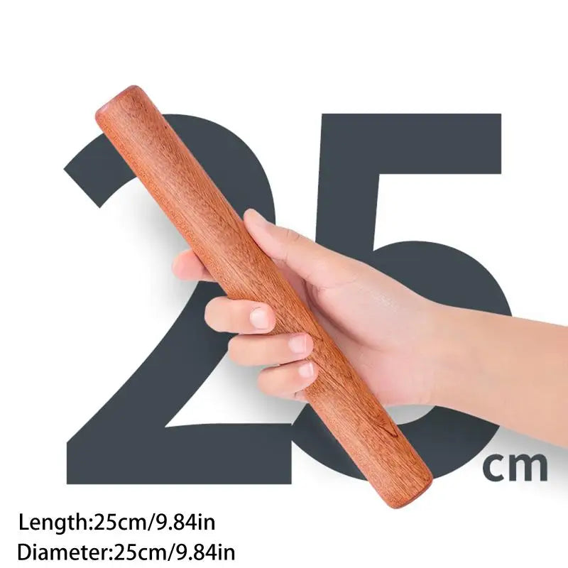 30cm Ebony Wood Rolling Pin | Non-Stick Lacquer-Free Wooden Rolling Pin QXL 25CM