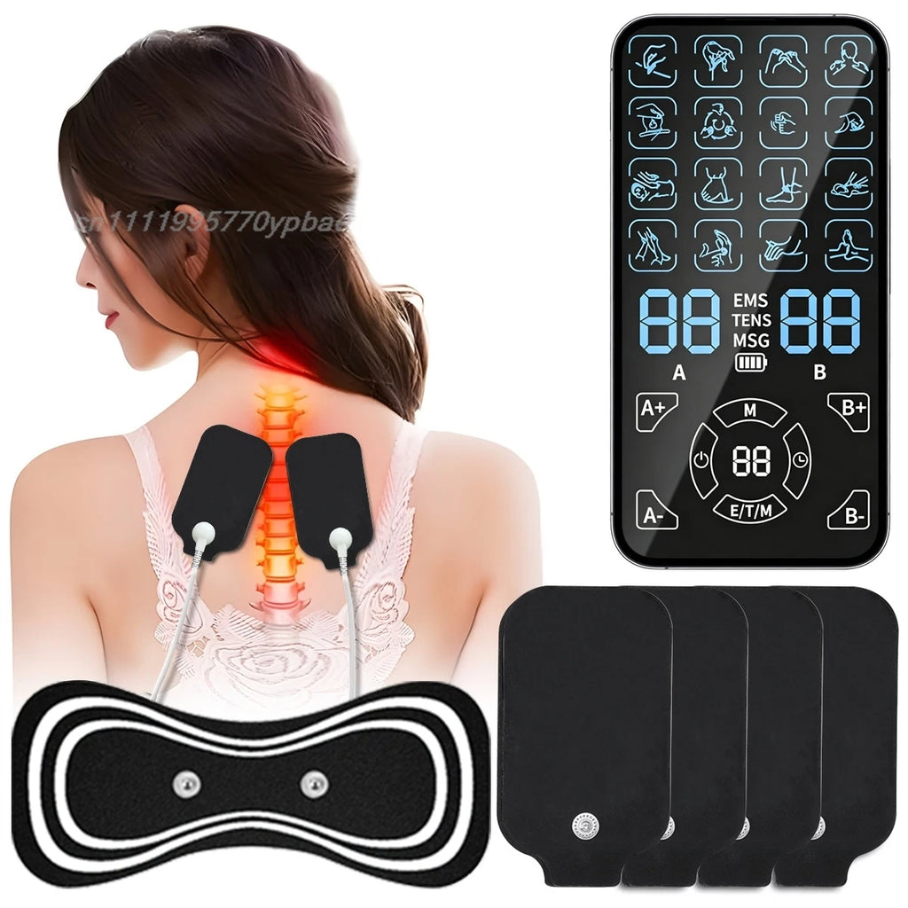 TENS & EMS Muscle Stimulator | 16 Modes Dual Channel Massager Muscle Stimulator QXL