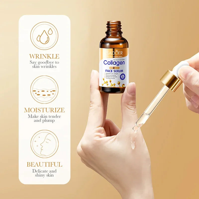 SADOER 3-Pack Collagen Face Serum – Firming & Moisturizing Collagen Face Serum QXL