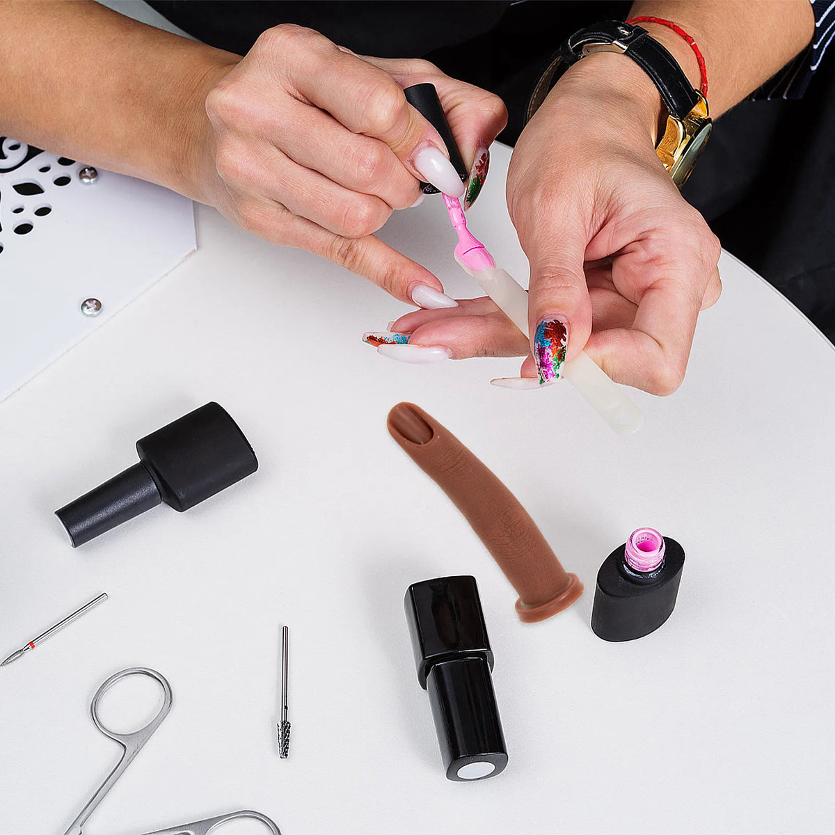 Silicone Fake Finger for Nail Art Practice & Manicure Training Nail Practice Finger QXL