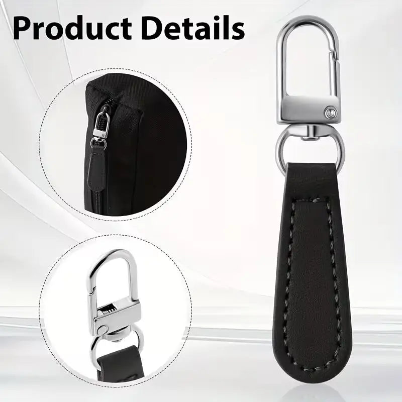 4-Pack Leather & Metal Zipper Pulls – Detachable, 4 Colors, 69mm Zipper Pulls QXL