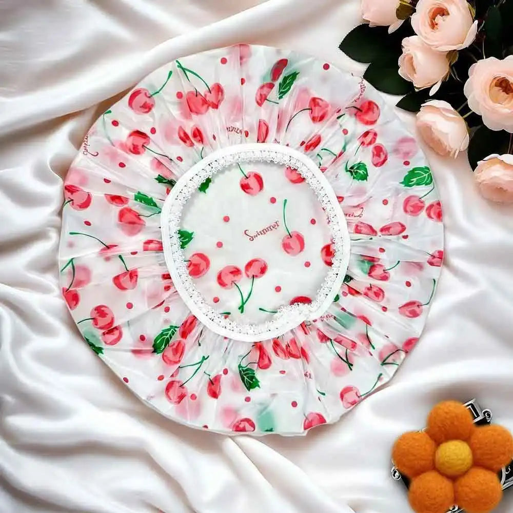 5-Pack Waterproof PEVA Shower Caps | Cartoon Prints for Women Shower Cap Set QXL