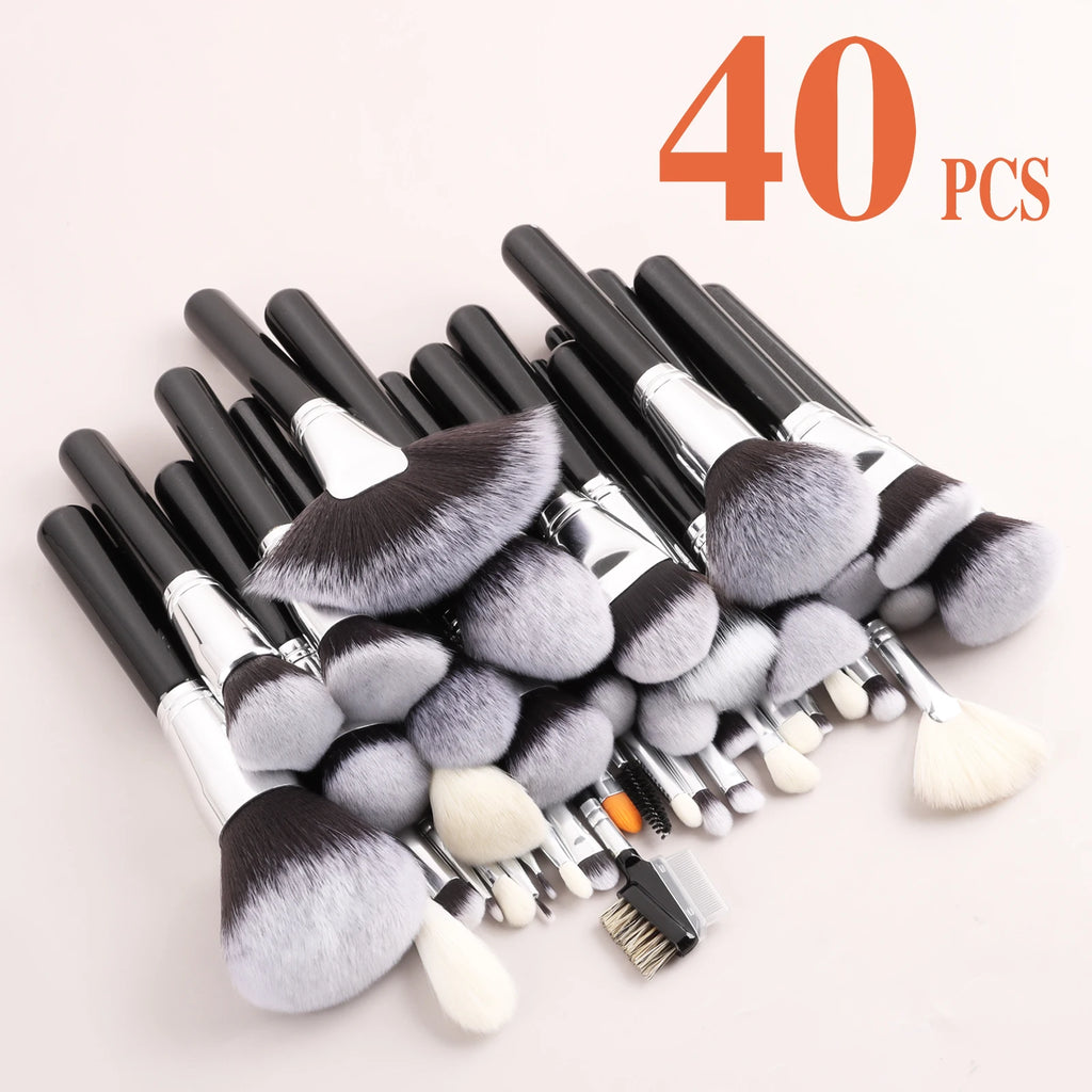 Ronshadow 40-Pc Makeup Brush Set | Face & Eye Kit Makeup Brush Set QXL