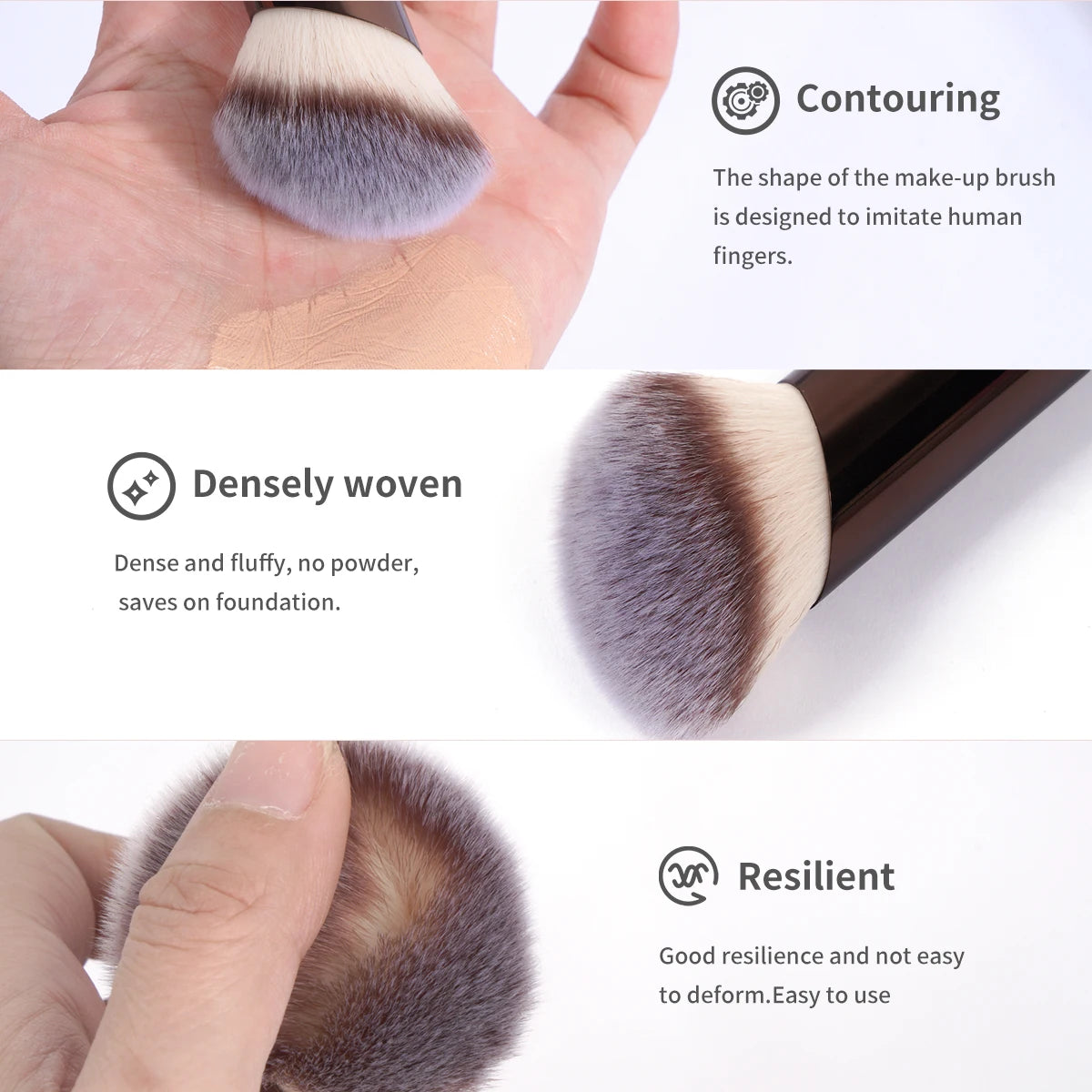 MAANGE 2-Pc Angled Blush & Contour Brush Set | Soft Synthetic Makeup Brush Set QXL