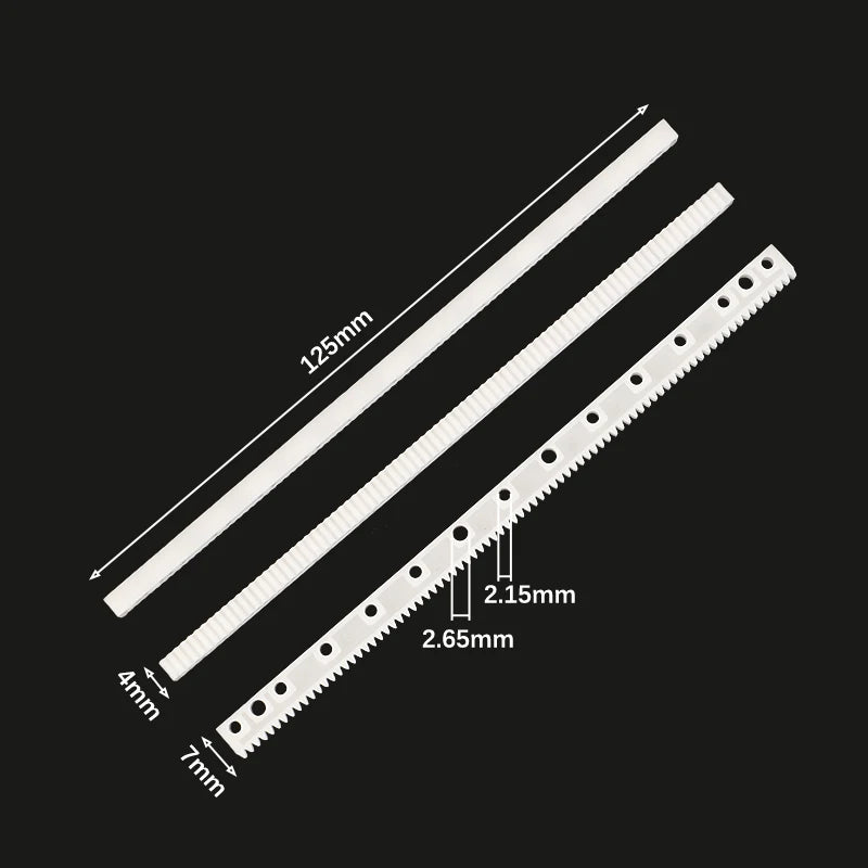 10-Pack 125mm Plastic Gear Rack 83 Teeth | 0.5M DIY Parts Plastic Gear Rack QXL