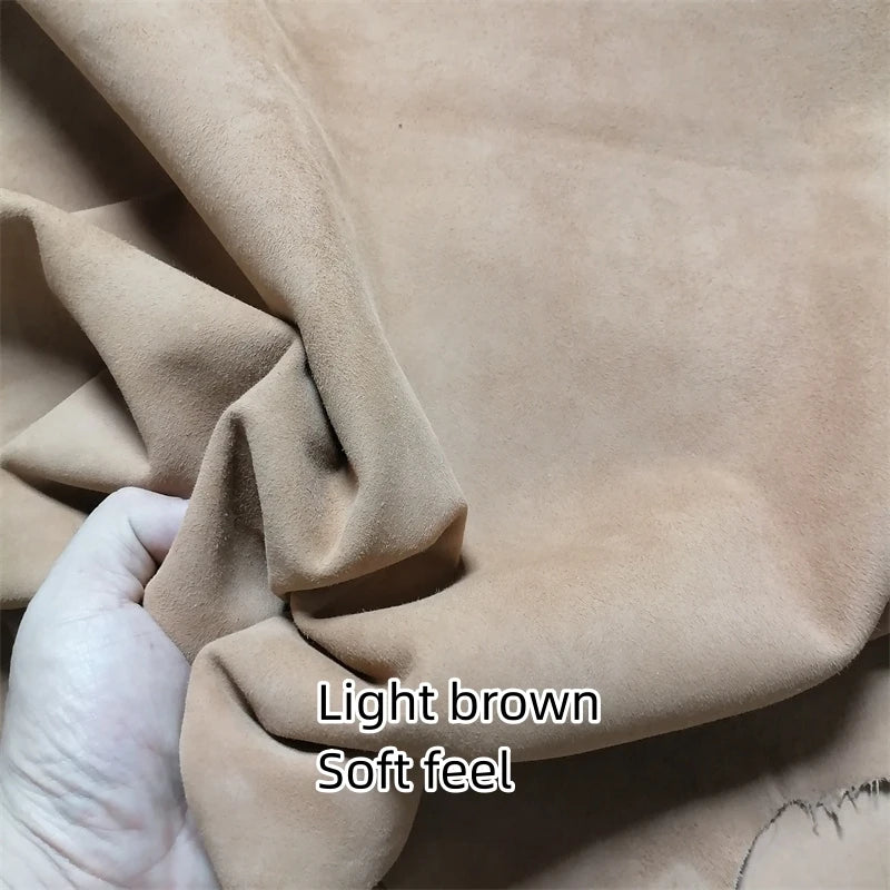 Frosted First Layer Sheepskin Leather 0.7–1mm | DIY Craft Fabric Leather Craft Fabric QXL Light brown Whole Sheepskin China Mainland