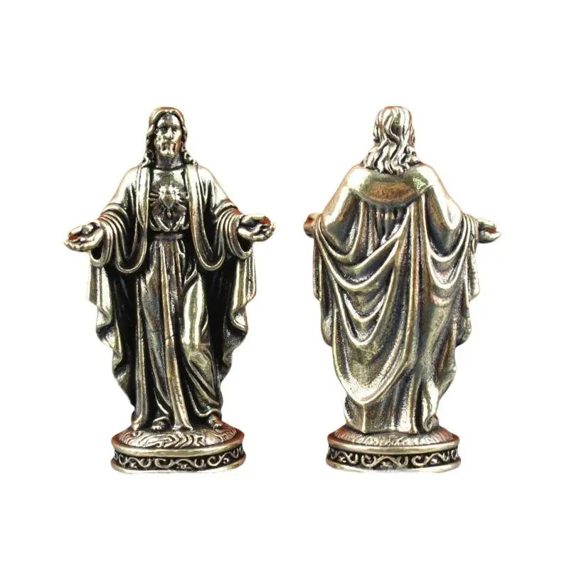 Handmade Brass Deity Figurine | Vintage Tibetan Desktop Statue Brass Deity Figurine QXL