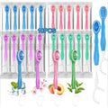 10-Pack Disposable Travel Toothbrush Set with Floss – 4 Flavors Disposable Travel Toothbrush QXL 10Pcs Mixed