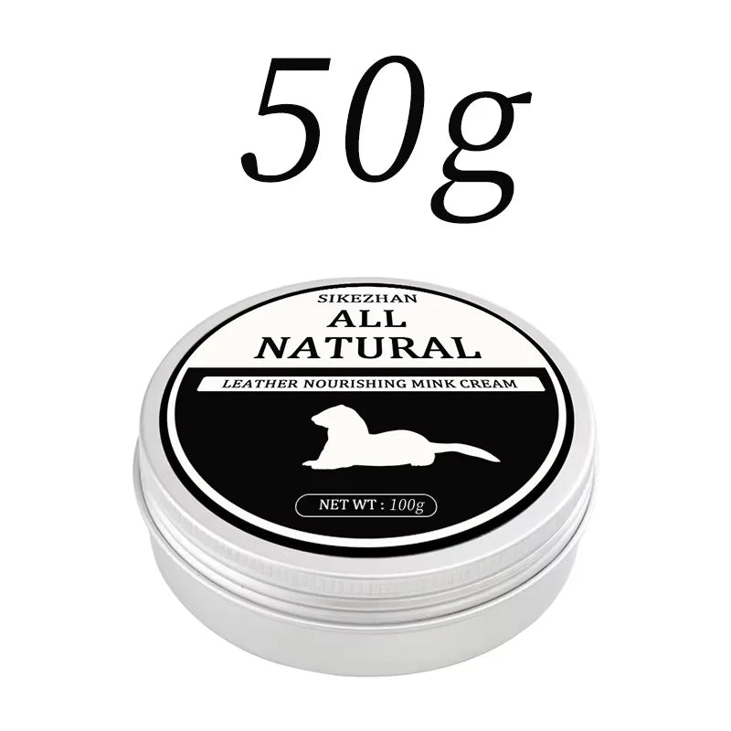 Natural Leather Mink Oil Cream | Sofa, Bag & Shoe Polish Leather Care Cream QXL 50g