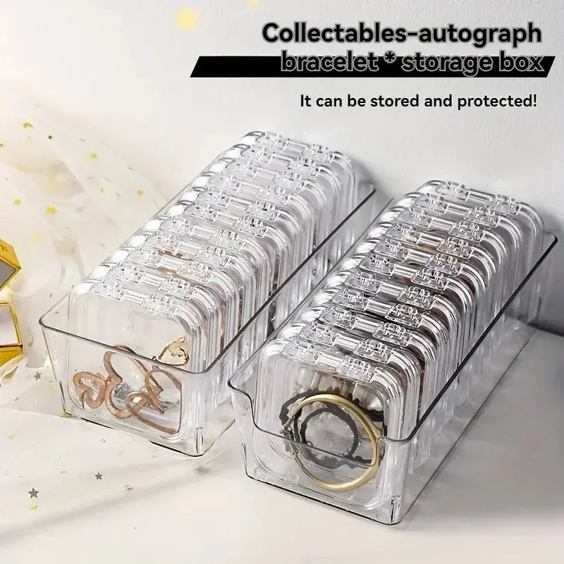 10-Pack Clear Acrylic Press-On Nail Storage Boxes + Adhesive Nail Storage Box QXL