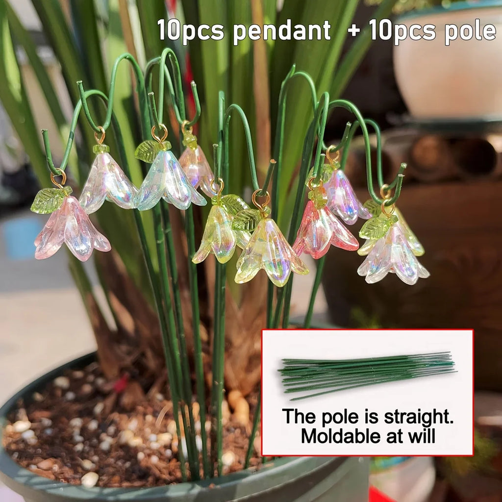 10-Pc Miniature Lily of the Valley Garden Decoration Set Garden Decoration Kit QXL