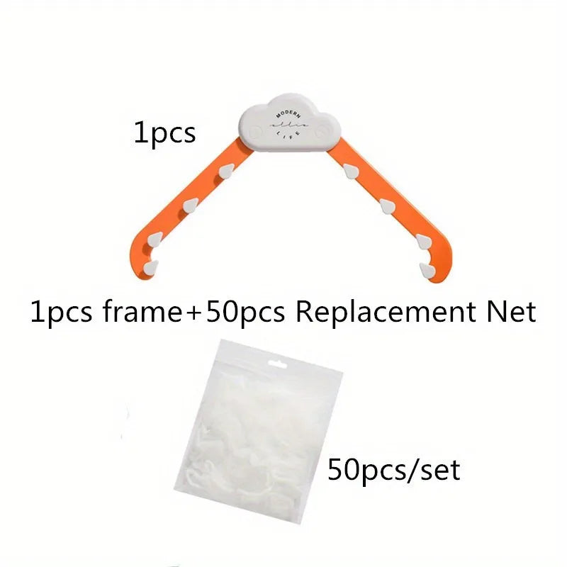 Cloud Sink Drain Rack & Triangle Filter Strainer with Bag Sink Drain Strainer QXL Orange