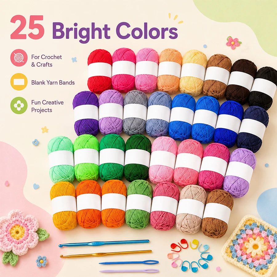 Crochet Hooks Beginner Kit 39/46pcs | Colourful Acrylic Set Crochet Hook Set QXL