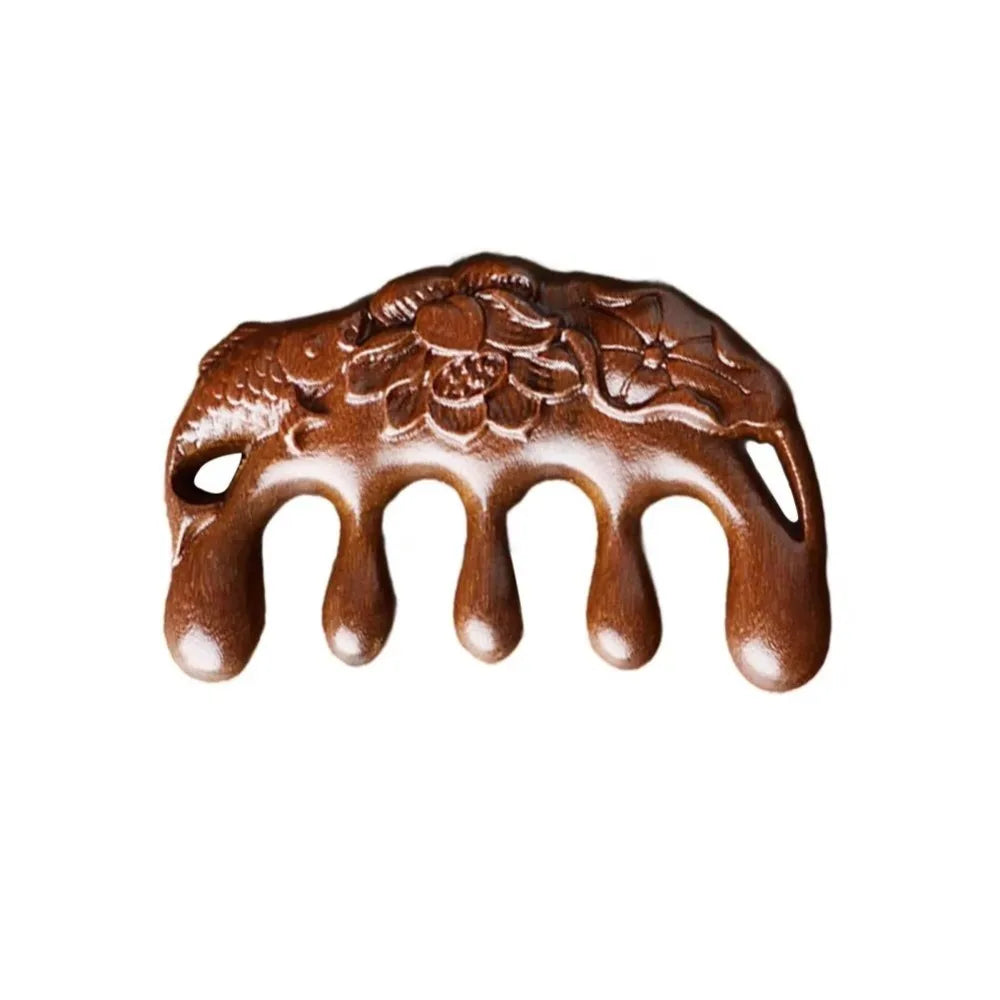 Sandalwood Wide Tooth Meridian Massage Comb | Head & Body Massage Comb QXL