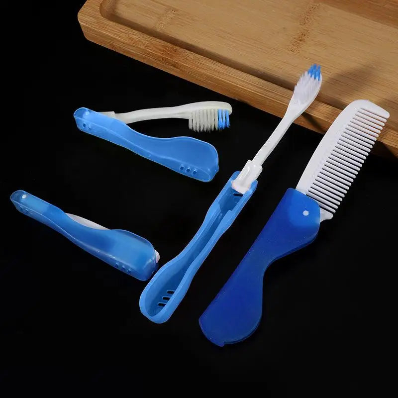 Foldable Travel Toothbrush & Comb Kit | Portable Camping Set Travel Toothbrush Set QXL